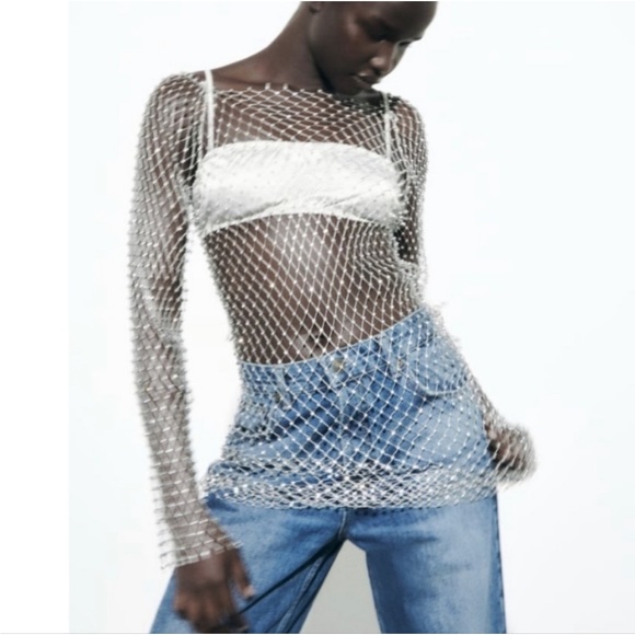 Zara JEWEL MESH DRESS - Picture 5 of 10